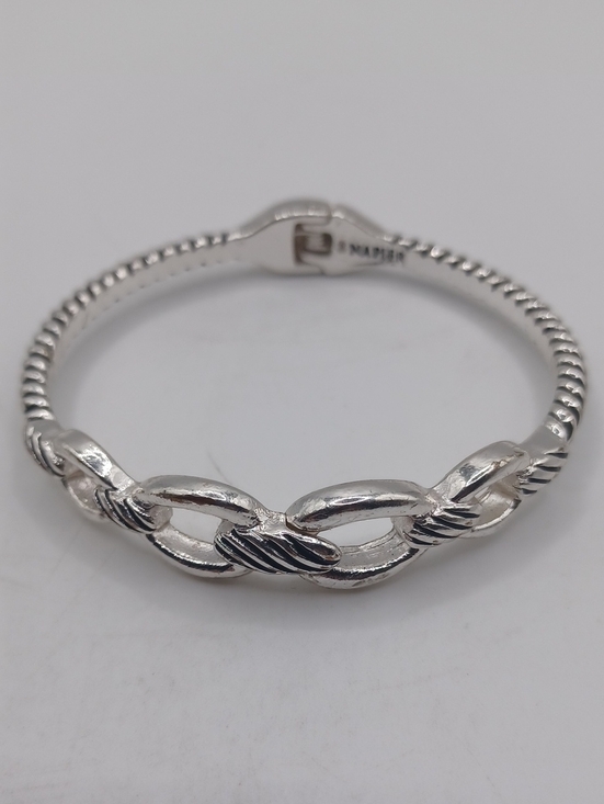Napier Jewelry - Napier Silver Tone Twisted Hinged Bracelet